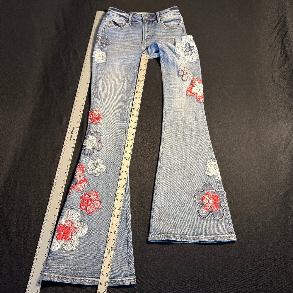 NWOT Free People x Driftwood Farrah Embroidered Flare Jeans Sz 24 - Picture 9 of 16